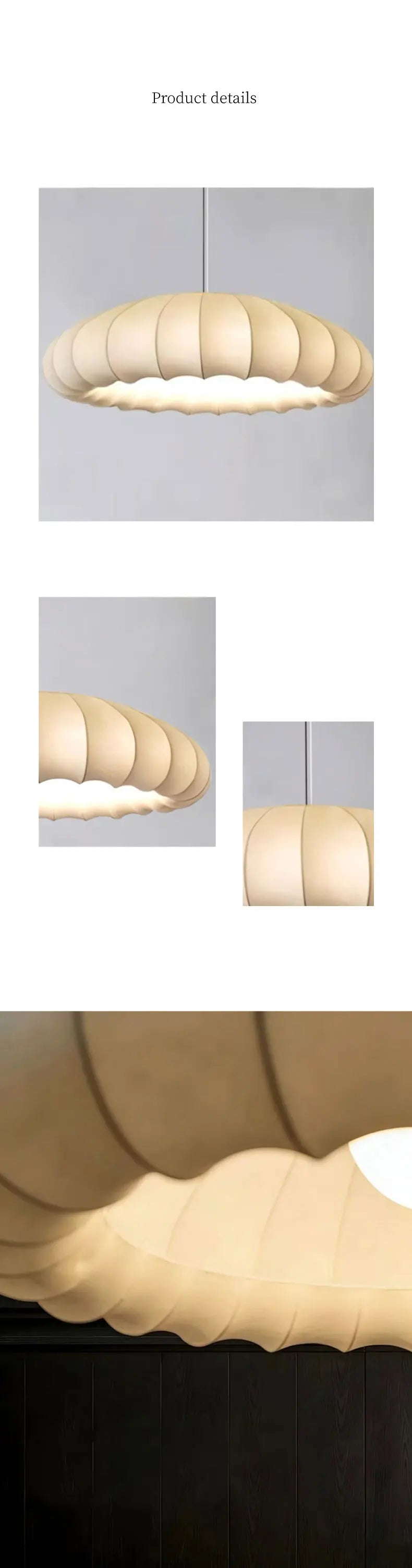 Japanese Wabi Sabi Fabric E27 Pendant Light Living Dining Room Minimalism Chandelier Designer Home Decor Bedroom Hanging Lamp