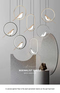 Rotatable Magpie Bird LED Pendant Light for Bedside Bedroom Indoor Gold Silver Hanging Lighting Chandelier Lamps Foyer AC85-265V